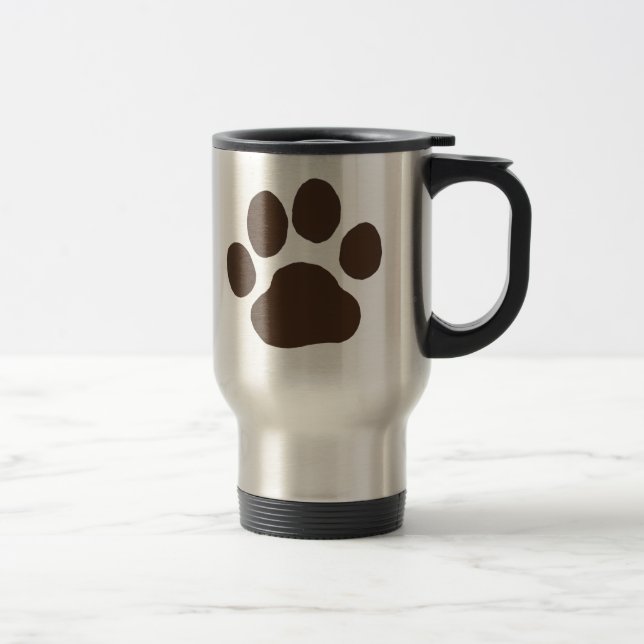Big Dog Paw Prints Travel Mug (Right)