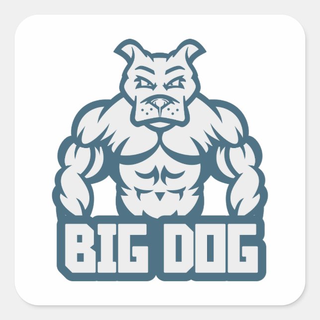 Big Dog Square Sticker (Front)