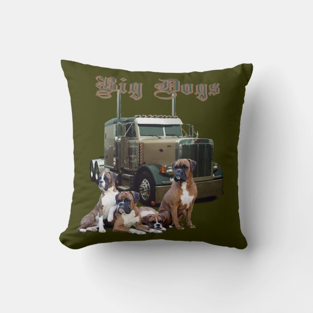 Big Dogs Throw Pillow (Front)