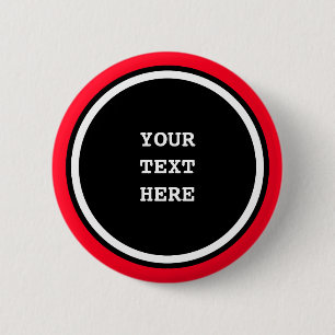 Big Dot black & Ring white + your backg. & ideas 6 Cm Round Badge