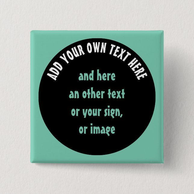 Big Dot black + your backg., text & ideas 15 Cm Square Badge (Front)