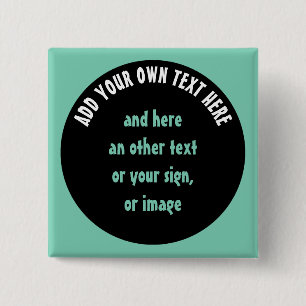Big Dot black + your backg., text & ideas 15 Cm Square Badge