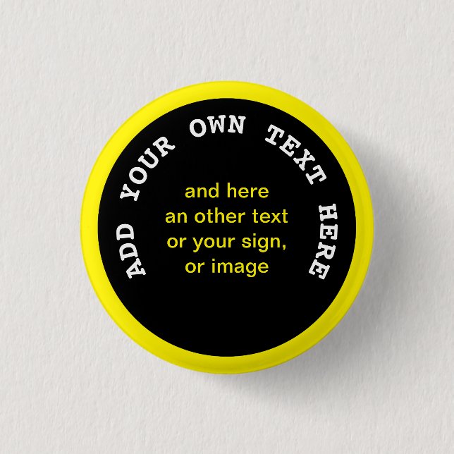 Big Dot black + your backg., text & ideas 3 Cm Round Badge (Front)
