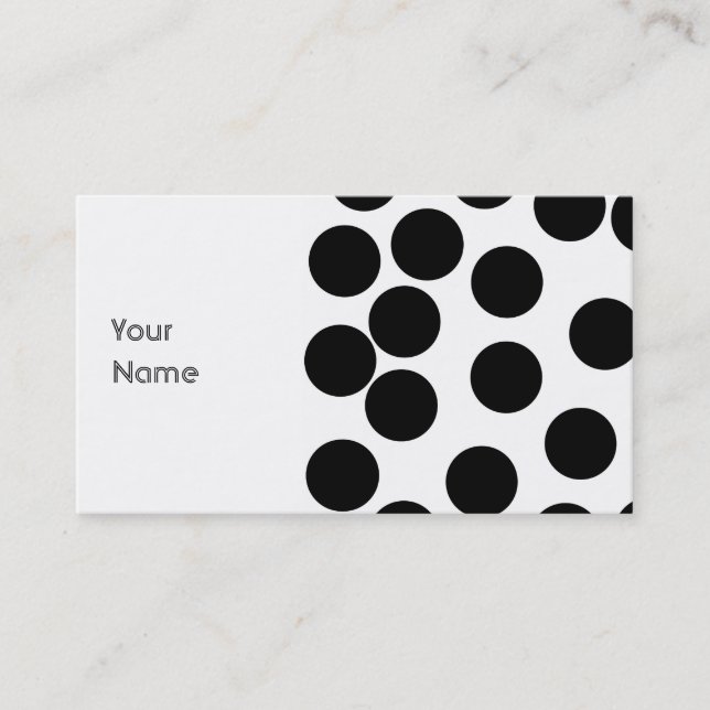 Big Dots. Black and White Pattern. Business Card (Front)