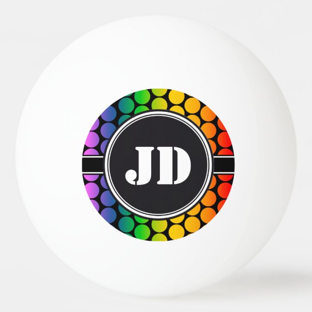 BIG DOTS coloured + your backgr. & text Ping Pong Ball (Back)