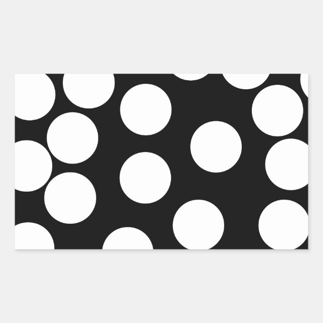 Big Dots in Black and White. Rectangular Sticker (Front)