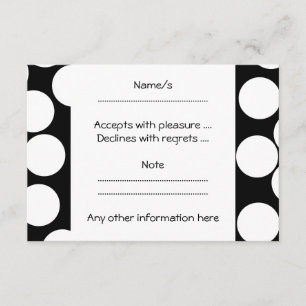 Big Dots in Black and White. RSVP Card