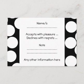 Big Dots in Black and White. RSVP Card