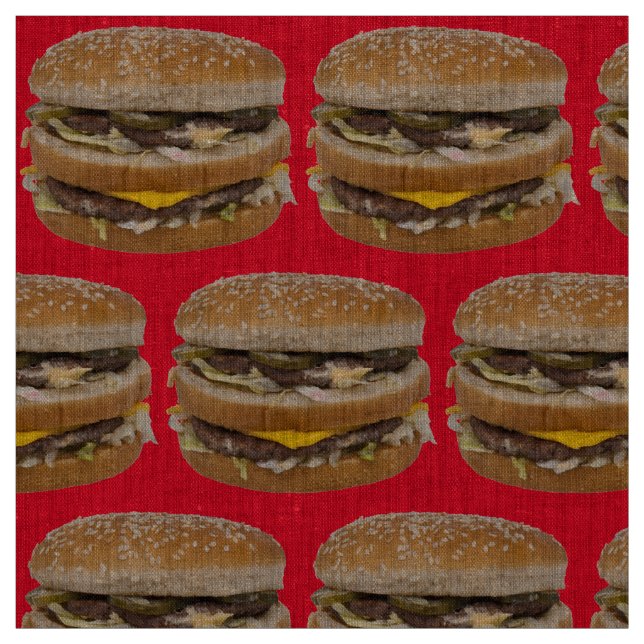 big double cheeseburger red fabric (Swatch)