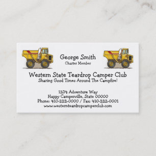 Big Dump Truck Business Card