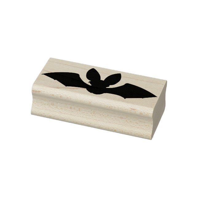 big ear bat silhouette art stamp (Stamp)