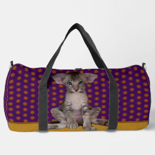 Big Eared Kitty and Polka dots Print Cut Sew Bag