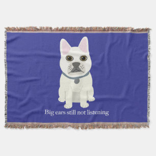 Big ears still not listening, Navy Throw Blanket