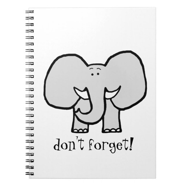 Big Ears the Elephant Don't Forget Notebook (Front)