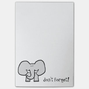 Big Ears the Elephant Don't Forget Post-It Notes