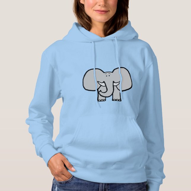 Big Ears the Elephant Ladies Hoody (Front)
