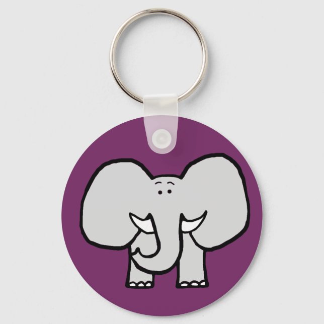 Big Ears the Elephant Purple Keychain (Front)