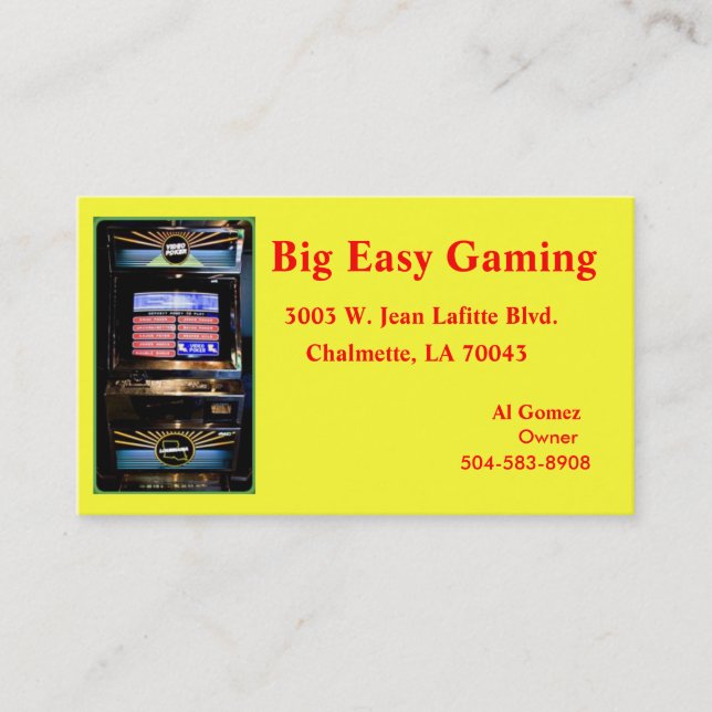 Big Easy Gaming, 3003 W. Jean Lafitte Blv... Business Card (Front)