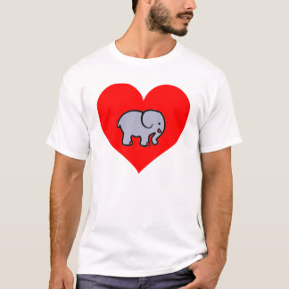 Big Elephant Heart T-sirt T-Shirt