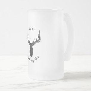 Big Elk, Add Text and Massage Frosted Glass Beer Mug