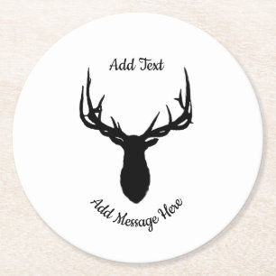 Big Elk, Add Text and Message Round Paper Coaster