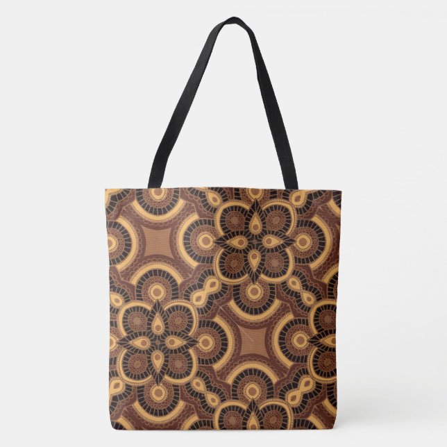 Big Ethnic Geometric Tote Bag (Front)