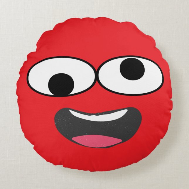 Big Expression – Cartoon Face Round Cushion (Front)