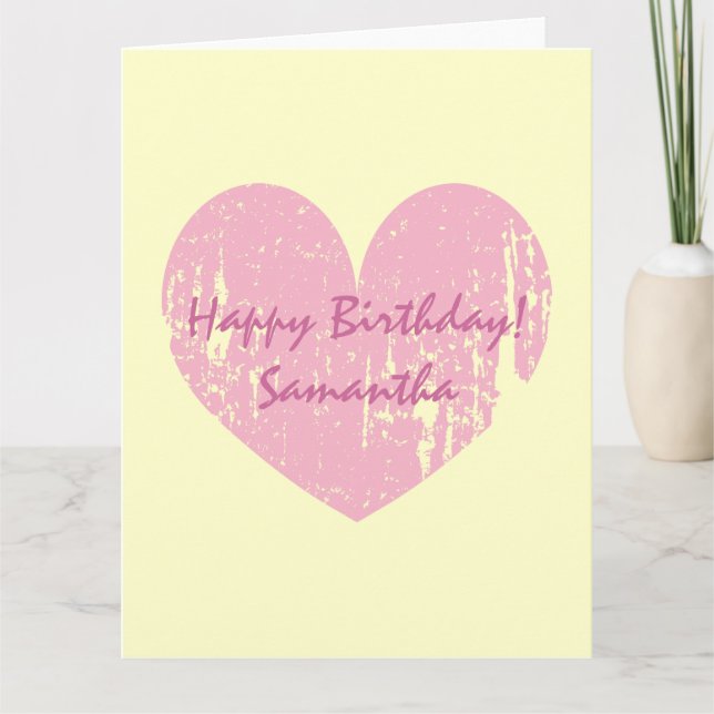 Big extra large Birthday card with heart for women (Front)