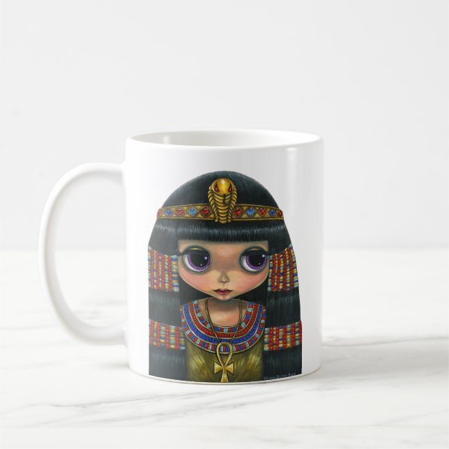 Big Eye Cleopatra Girl Doll Cute Coffee Mug (Left)