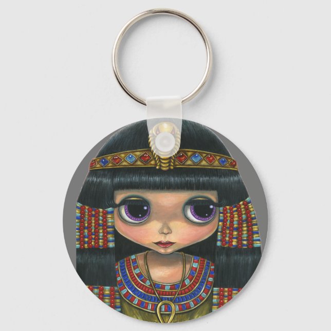 Big Eye Cleopatra Girl Doll Cute Key Ring (Front)