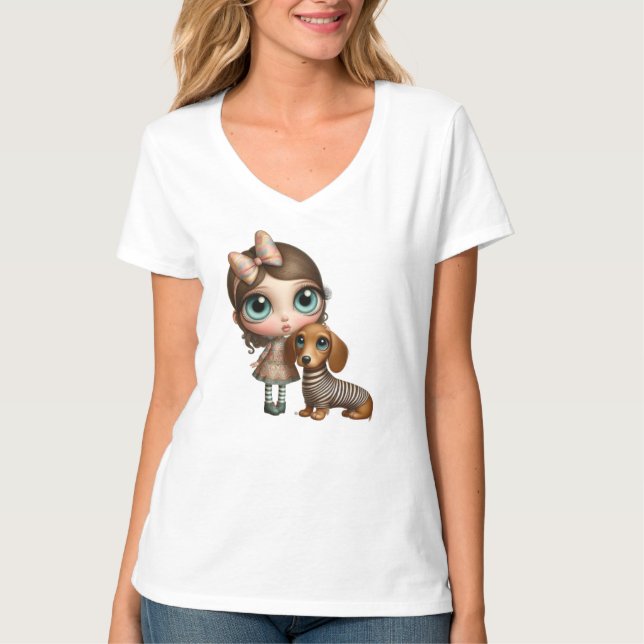 Big Eye Dachshund T-Shirt (Front)