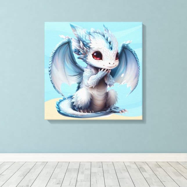 Big Eye Dragon  Canvas Print (Insitu(Wood Floor))