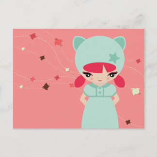 big eye girl postcard