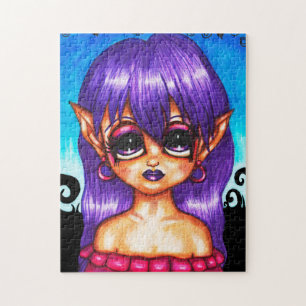 Big Eye Gypsy Elf Girl original Fantasy fairytale  Jigsaw Puzzle
