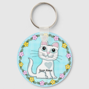 Big Eye Kitten Cat Key Ring