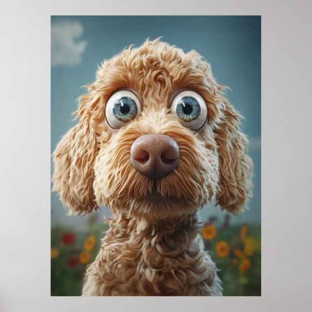 Big-Eyed Australian Labradoodle Poster (Front)