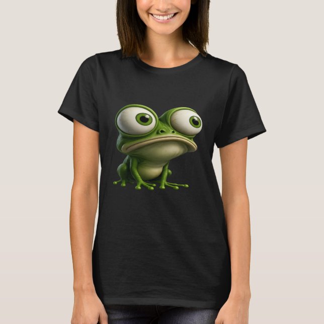 Big-Eyed Cartoon Frog T-Shirt (Front)
