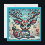 Big Eyed Christmas Reindeer Folk Art Personalised Holiday Card<br><div class="desc">Whimsical Big Eyes Christmas Reindeer Folk Art
Please follow me; I create new designs and products daily!
Feel free to contact me with your design needs.</div>