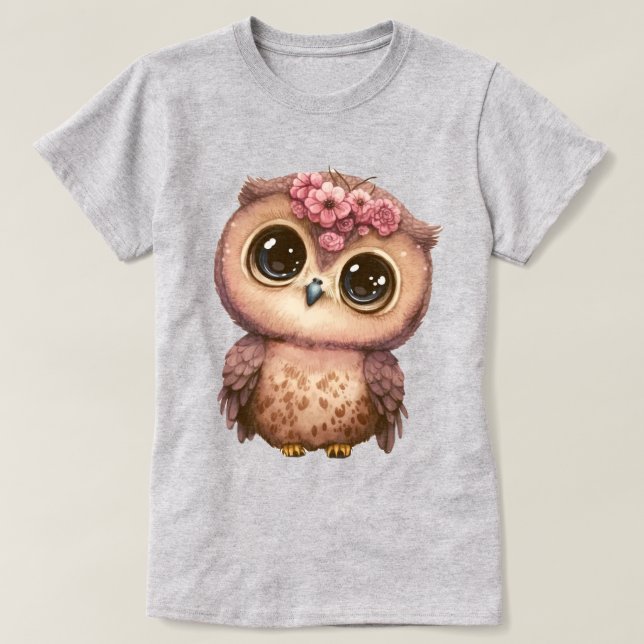 Big Eyed Owl Graphic T-Shirt (Design Front)