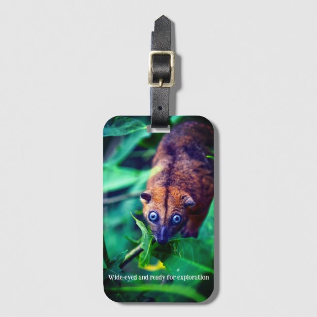 Big Eyed Possum Luggage Tag (Front Vertical)