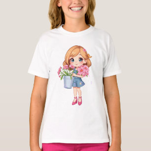 Big Eyed Toddler Girl Illustration T-Shirt