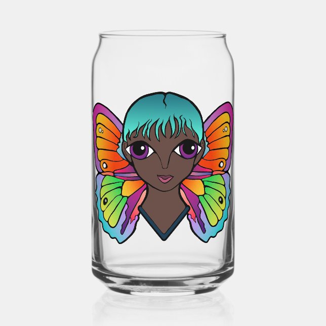 BIG EYES & BUTTERFLY CAN GLASS (Front)