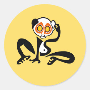 Big eyes! Cool cute LORIS- Yellow Sticker