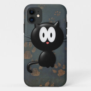 Big Eyes Paw Black Cat Print iPhone 11 Case