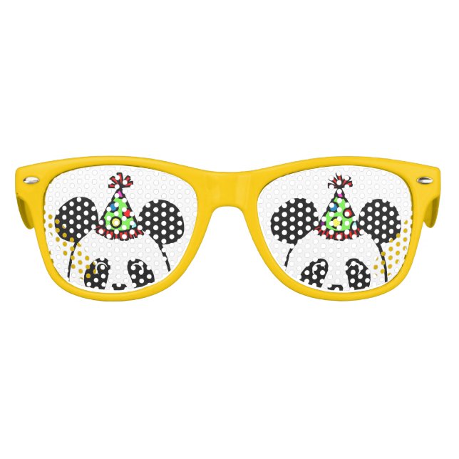 Big Face Panda Cartoon Birthday Kids Sunglasses (Front)