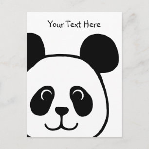 Big Face Panda Cartoon Postcard