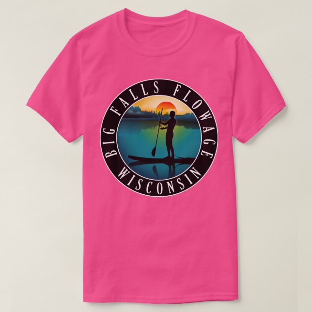 Big Falls Flowage Wisconsin Paddleboarding T-Shirt (Design Front)
