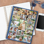 Big Family Photo Collage 31 Picture Blue Planner<br><div class="desc">Custom photo collage planner, showcasing 31 of your favourite pictures. This simple modern design has a background colour palette of dark blue - but you are welcome to edit this to any colour you would like. The photo template will create the photo collage and display your uploaded pictures in a...</div>