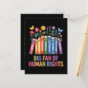 Big Fan Of Human Rights  Announcement Postcard
