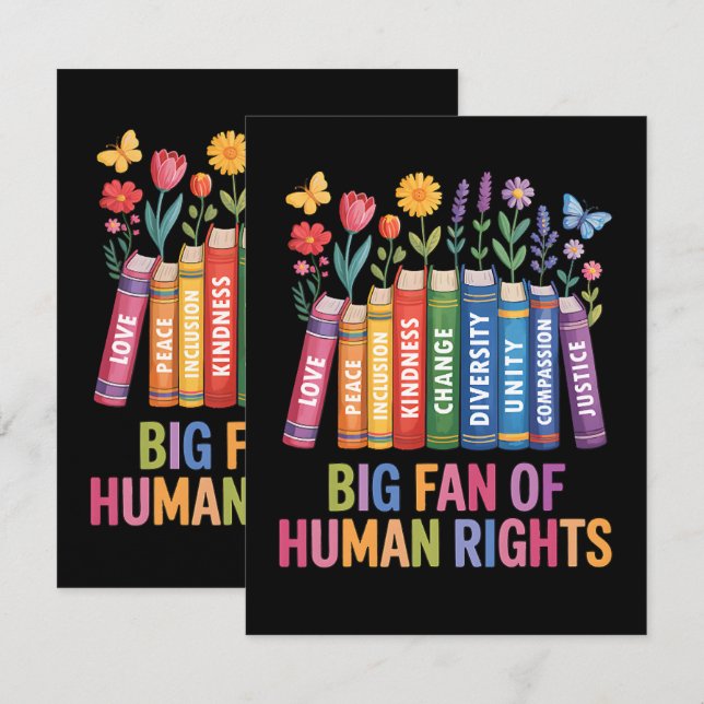 Big Fan Of Human Rights  Card (Front/Back)